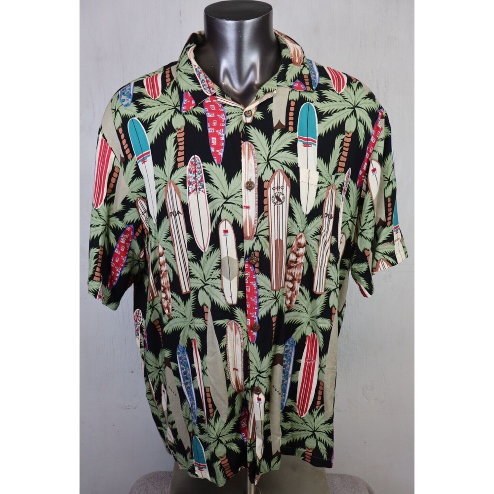 Reyn Spooner Shirt Exclusive Waikiki Beach Surf Boards Bank Of America Rayon XXL